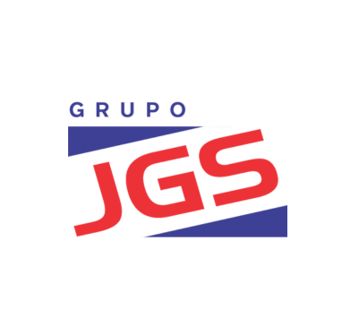 Conjunto de imagens para divulgação empresarial de JGS Ferramentas, Comércio e Locações. Primeira: Logo do Grupo JGS com letras azuis e vermelhas em destaque sobre fundo geométrico azul e branco moderno e dinâmico. Segunda: Furadeira sem fio amarela e preta com ponta de parafuso sobre fundo azul em degradê, ao lado do logo Grupo JGS — venda de máquinas e ferramentas. Terceira: Logo do Grupo JGS em destaque com fundo escuro texturizado e elementos triangulares brancos que criam efeito dinâmico.
